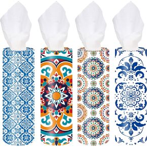 4-Pack Car Tissue Cylinders - Cute Floral Pattern, Fits Cup Holders, Travel Tissue Tubes with Facial Tissues (Cute Floral) in Saudi Arabia
