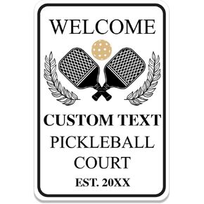 علامة ترحيب مخصصة لمحكمة Pickleball Court، لافتة خارجية مصنوعة من الألومنيوم خالية من الصدأ مع الاسم والسنة - صنع في الولايات المتحدة الأمريكية (متعددة الألوان، 12 × 18 بوصة) in Kuwait