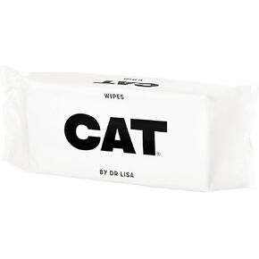 CAT by Dr Lisa - Cat Wipes - Plant-Based, Natural Bathing Wipes for Cats - Made from 100% Compostable Bamboo - Vet-Created - Vegan - Non-Toxic - Made in New Zealand (80 Pack) in Kuwait