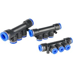 Pneumatic Quick Plugs Connector Five Way Variable Diameter Plastic Air Pipe PKG4/6/8/10 1Pcs(PKG12-10) in Kuwait