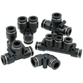 Black Quick Plugs Trachea Connector PE/PV/PU/PK8-02 Pneumatic PG Plastic PZA 1Pcs(BlackPV,接管16mm) in Kuwait