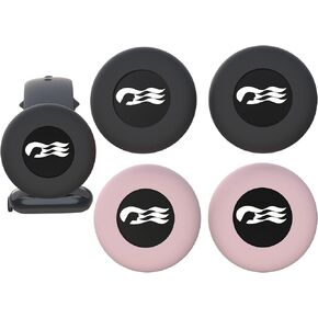 [4 عبوات] محولات ساعة Princess Ocean Medallion - حامل ملحقات كروز من السيليكون لميدالية Carnival Ocean Medallion (2023، 2024، 2025)، يناسب أساور المعصم - أسود، أبيض، وردي، أزرق داكن in Kuwait