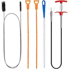 5 قطع أداة إزالة انسداد تصريف الشعر، فتاحة أدوات ثعبان الشعر، أداة إزالة انسداد الأنابيب المرنة للمرحاض، حوض المطبخ، حوض الحمام، الدش، المجاري in Kuwait