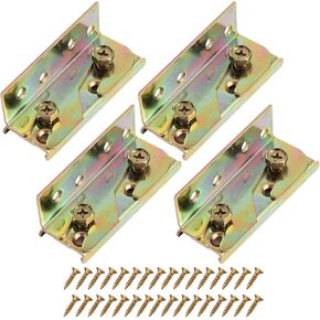 4 قطع من دعامات حاجز السرير مع 32 قطعة من المسامير، دعامات إطار سرير عالية الجودة، أجهزة إطار سرير مقاومة للصدأ للألواح الأمامية، وألواح القدم، وإطار سرير خشبي in Kuwait