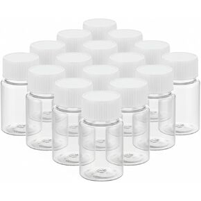 Clear Pill Bottles, 100 Pcs 20 Ml Empty Plastic Medicine Pill Bottle Small Plastic Bottles Medicine Chemical Bottle for Liquid Solid Powder in Kuwait