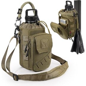 1TG Tactical Magnetic Gym Bag for Men,Magnetic Gym Water Bottle Bag with Phone Pockets&40 64oz Multiple Size, Water Bottle Holder with Adjustable Shoulder, Ideal for Fitness,Sports,Travel(Brown) in Kuwait