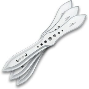 مجموعة سكاكين الرمي جيل هيبين مكونة من 3 قطع | شفرات القاذف والمنافسة الاحترافية | لوح تدريب على الهدف مقاس 18 × 18 لرمي السكاكين | قطعة واحدة 420 ستانلس ستيل | حافظة غمد جلدية | 12 1/8 بوصة الطول in Kuwait