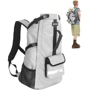 حقيبة ظهر للكلاب متوسطة الحجم - حماية من 4 طبقات، أقل من 30 رطل، مضادة للماء، حقيبة سفر للكلاب قابلة للتعديل مع جيوب تخزين، أشرطة عاكسة، مقبض غير قابل للانزلاق للمشي لمسافات طويلة - رمادي in Kuwait