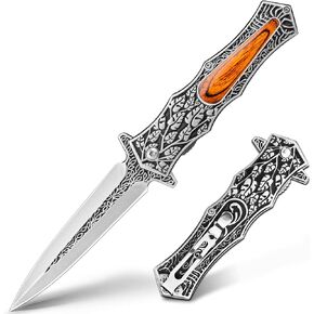 سكين جيب VALHALLA PASTOR، سكين قابل للطي مقاس 3.7 بوصة بنمط منقوش قديم ثلاثي الأبعاد، سكين جيب للرجال، قفل بطانة، سكاكين EDC رائعة، سكين الفايكنج in Kuwait