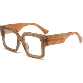 Mirkcittle Eyeglasses Oversized Blue Light Glasses for Women Men Square Fashion Thick Glasses Non-Prescription Black Glasses in Saudi Arabia