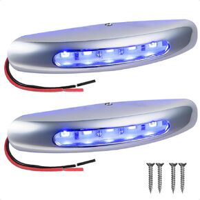 Five Oceans 3-Inch LED Boat Courtesy Light, Warm White, IP67 Waterproof, 12V - 2-Pack, Premium Chrome Plated Zinc Alloy, Marine Interior Lighting for Pontoon, Boat, RV - FO4872 in Kuwait