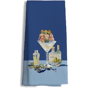Dirty Martini Gifts Kitchen Towels Decorative, Gifts for Martini Lovers Hand Tea Towels for Kitchen Bar Cart, Pink Cocktail Dish Towel Dishcloth, 16x24 Inch in Saudi Arabia