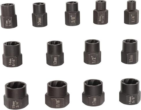 Professional Stud Nut Remover Set 13pcs Molybdenum Steel Screw Extractor Kit with Storage Box for Manual Ratchets Impact Wrenches in Saudi Arabia