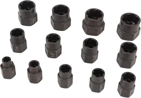 Professional Stud Nut Remover Set 13pcs Molybdenum Steel Screw Extractor Kit with Storage Box for Manual Ratchets Impact Wrenches in Saudi Arabia
