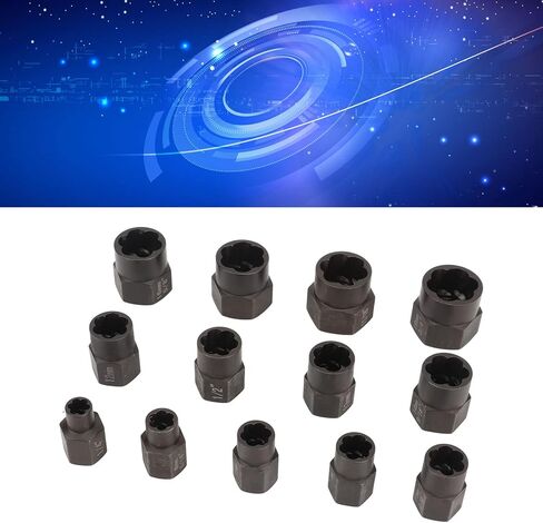 Professional Stud Nut Remover Set 13pcs Molybdenum Steel Screw Extractor Kit with Storage Box for Manual Ratchets Impact Wrenches in Saudi Arabia