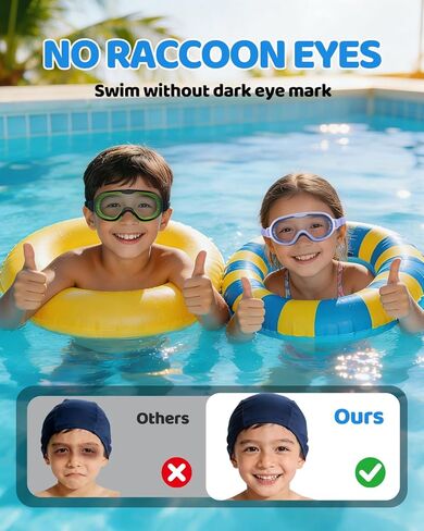 2 Pack Swim goggles for Kids 3-15, Anti-Fog Anti-UV Wide View No Leak Swimming Goggles For Youth Boys Girls in Kuwait