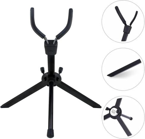 Veemoon للطي المحمولة ألتو ساكسفون حامل رفوف حامل الساكس الأسود ترايبود لتخزين ألتو ساكس والأداء in Kuwait