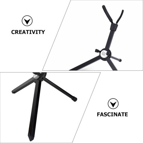 Veemoon للطي المحمولة ألتو ساكسفون حامل رفوف حامل الساكس الأسود ترايبود لتخزين ألتو ساكس والأداء in Kuwait