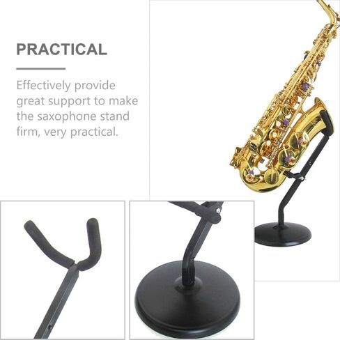 حامل ألتو ساكسفون قابل للطي حامل ساكس حديدي حامل عرض ساكس محمول مع دعم إسفنجي مناسب للاستخدام المكتبي وإكسسوارات الموسيقى in Kuwait