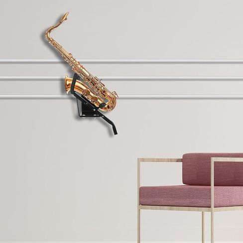 حامل حامل حامل الساكسفون ألتو على الحائط من Veemoon مع خطاف، ملحق تثبيت على الحائط للساكسفون لألتو وتينور ساكس، حامل تخزين ساكس موفر للمساحة للمنزل والاستوديو in Kuwait