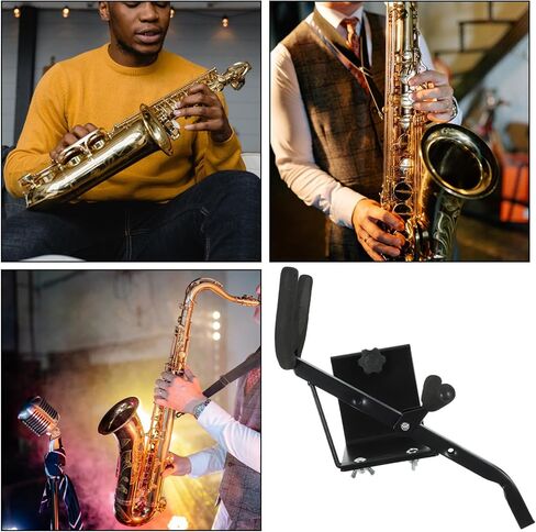 حامل حامل حامل الساكسفون ألتو على الحائط من Veemoon مع خطاف، ملحق تثبيت على الحائط للساكسفون لألتو وتينور ساكس، حامل تخزين ساكس موفر للمساحة للمنزل والاستوديو in Kuwait