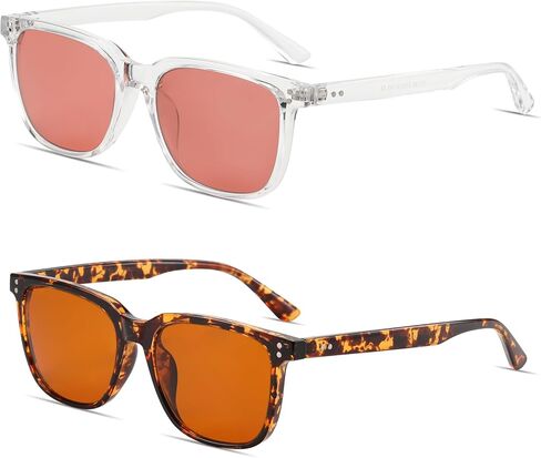 ZUVGEES الفلورسنت الداخلي-41 الفلورسنت الوردي والخارجي-60 بني ملون للصداع النصفي، نظارات حساسية للضوء in Kuwait