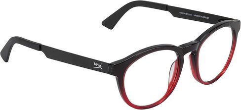 HyperX Spectre Stealth - Gaming Eyewear, Blue Light Blocking Glasses, UV Protection, Acetate Frame, Stainless Steel Temples, Crystal Clear Lenses, Microfiber Bag, Hard Case – Round Small Red in Saudi Arabia