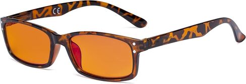 نظارات كمبيوتر Eyekepper زرقاء تحجب الضوء مع عدسة فلتر برتقالية اللون للنوم - نظارات قراءة مضادة لإجهاد العين المتعبة للنساء والرجال، أسود +0.75 in Kuwait