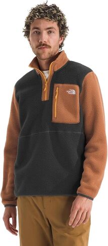 سترة يوميوري بسحاب ربع للرجال من THE NORTH FACE | معطف صوف خفيف الوزن مع شعار مطرز، وجيب آمن بسحاب على الصدر in Saudi Arabia