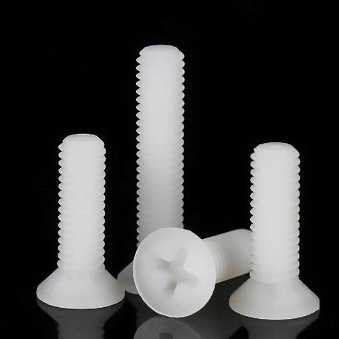 Screws,Stainless Steel Screws, 10pcs Black/White Nylon Countersunk Head Screws Plastic Bolts in Kuwait