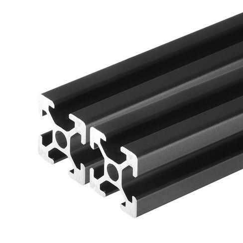uxcell 4 pcs t slot 2020 ملف تعريف الألومنيوم 100 مم 4 بوصة ، إطار بثق السكك الحديدية الخطي الأسود القياسي الأوروبي للطابعة ثلاثية الأبعاد ، آلة CNC in Kuwait