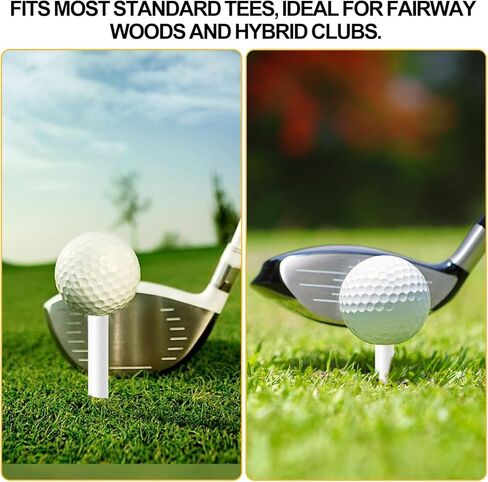 Rubber Golf Tees, 8 Pack Mixed Size Golf Tees for Mats, Durable Rubber Tees for Driving Range, Indoor & Outdoor Golf Practice (White) in Kuwait