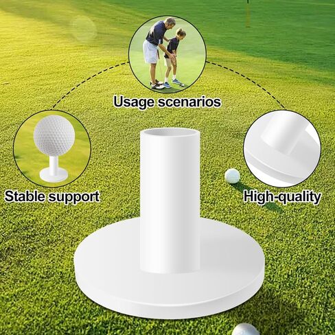 Rubber Golf Tees, 8 Pack Mixed Size Golf Tees for Mats, Durable Rubber Tees for Driving Range, Indoor & Outdoor Golf Practice (White) in Kuwait