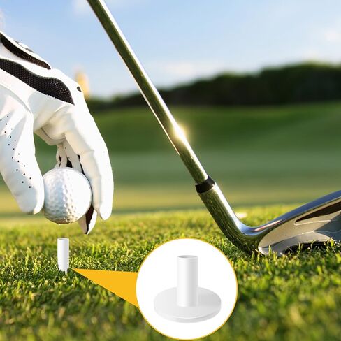Rubber Golf Tees, 8 Pack Mixed Size Golf Tees for Mats, Durable Rubber Tees for Driving Range, Indoor & Outdoor Golf Practice (White) in Kuwait