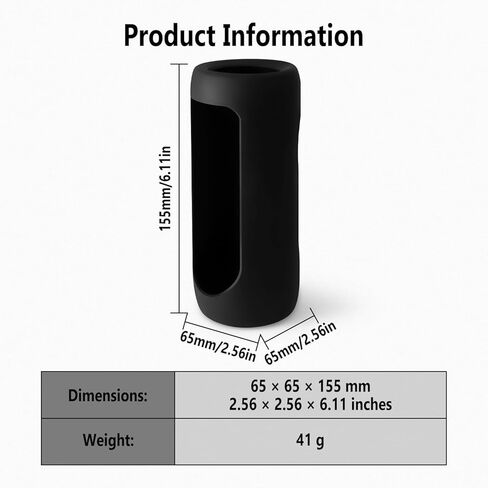 Geiomoo Silicone Carrying Case for JBL Grip, Protective Portable Scratch Shock Resistant Cover (Black) in Saudi Arabia