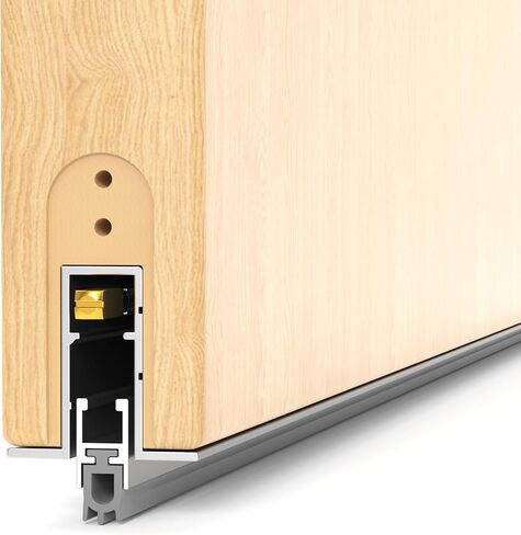 Automatic Door Sweeping Bottom Aluminum Alloy 36in Recessed Mount Type - Suitable for Door Bottom Sealing Sound Insulation Windproof Dustproof Light Blocking and Small Animal Prevention in Kuwait