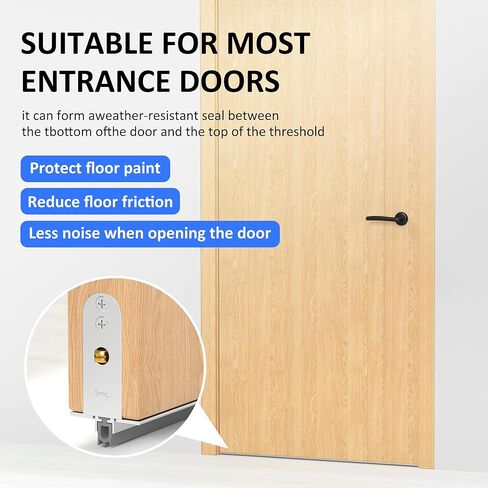Automatic Door Sweeping Bottom Aluminum Alloy 36in Recessed Mount Type - Suitable for Door Bottom Sealing Sound Insulation Windproof Dustproof Light Blocking and Small Animal Prevention in Kuwait