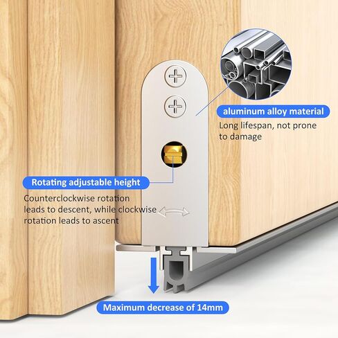 Automatic Door Sweeping Bottom Aluminum Alloy 36in Recessed Mount Type - Suitable for Door Bottom Sealing Sound Insulation Windproof Dustproof Light Blocking and Small Animal Prevention in Kuwait