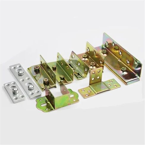 Bed Beam Support Metal Bed Bracket Hinge Fastener Hardware Fittings 4Pair(D) in Saudi Arabia