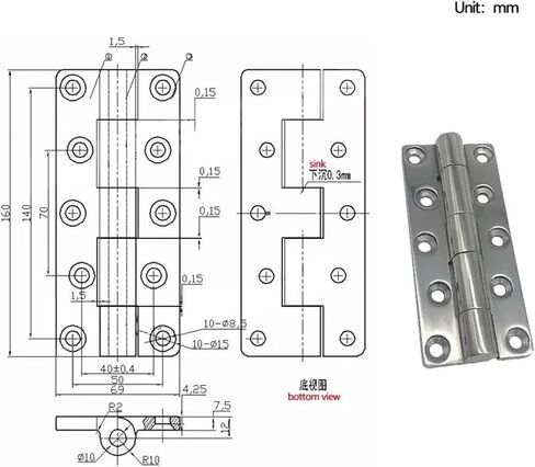 مفصلة كبيرة من الفولاذ المقاوم للصدأ شديدة التحمل قطعة واحدة in Kuwait