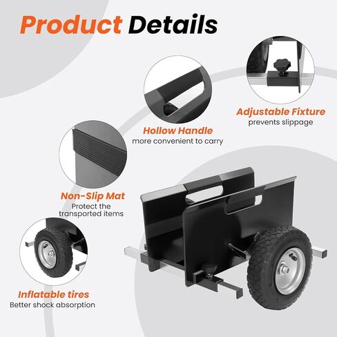 10" Panel Dolly Cart: Heavy-Duty Drywall Cart 700LB Capacity, Pneumatic Wheels, Adjustable Frame for Drywall, Plywood, Doors | Indoor & Outdoor Use (Black) in Saudi Arabia