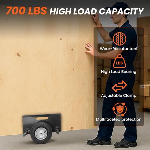 10" Panel Dolly Cart: Heavy-Duty Drywall Cart 700LB Capacity, Pneumatic Wheels, Adjustable Frame for Drywall, Plywood, Doors | Indoor & Outdoor Use (Black) in Saudi Arabia