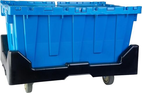 هدسون اكستشينج 28 × 18 × 10.5 (سعة 650 رطل) حاوية بلاستيكية دوللي مع عجلات لحقائب الأغطية المرفقة، أسود in Kuwait