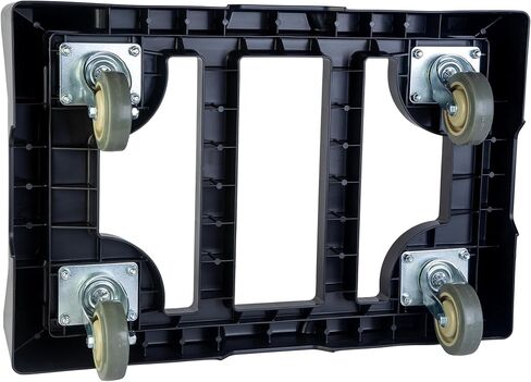 هدسون اكستشينج 28 × 18 × 10.5 (سعة 650 رطل) حاوية بلاستيكية دوللي مع عجلات لحقائب الأغطية المرفقة، أسود in Kuwait