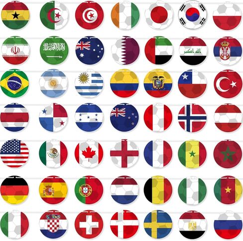 World Cup National Flag String 5Countries world Flags Banner for World Cup Decorations 2026 International Party Decor Outdoor Garden Bunting Classroom Home Soccer Party Supplies in Kuwait