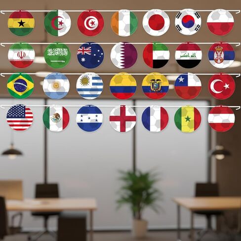 World Cup National Flag String 5Countries world Flags Banner for World Cup Decorations 2026 International Party Decor Outdoor Garden Bunting Classroom Home Soccer Party Supplies in Kuwait