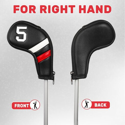Big Teeth Golf Iron Headcovers, Colorful Iron Golf Club Covers Zipper Closure, Black and White Big Number Iron Golf Club Covers for Men in Saudi Arabia