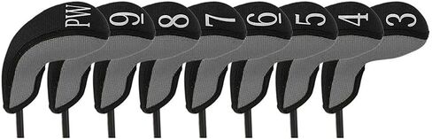 Stealth Club Covers 28080 Hybrid Set 3-PW Golf Club Head Cover (8-Piece), Silver Tweed/Black in Saudi Arabia