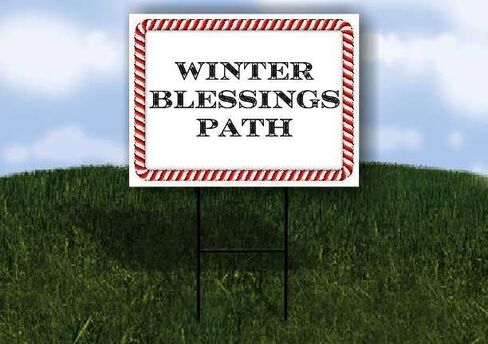 Winter Blessings Path Candy Cane Frame Folding Coroplast A-Frame Double Sided 23x23 in. Sign in Kuwait