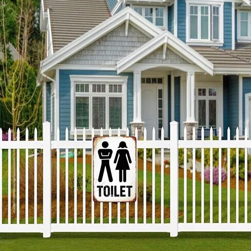 علامة معدنية عتيقة للمرحاض، علامة قصدير للمرحاض مناسبة للديكور الخارجي، مرحاض البار المنزلي مقاس 8 × 12، سهلة التعليق in Saudi Arabia